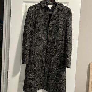 Ann Taylor Charcoal Tweed Trench Coat